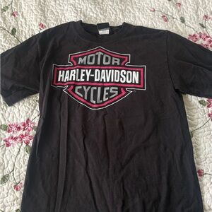Harley-Davidson Black T-Shirt with Red and White Logo